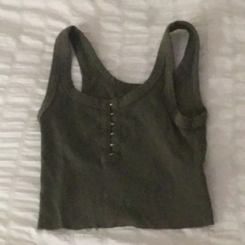 Olive Green Sleeveless Women's Top
